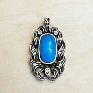 Beautiful Vintage Etalon Jenavi Turquoise Sterling Pendant